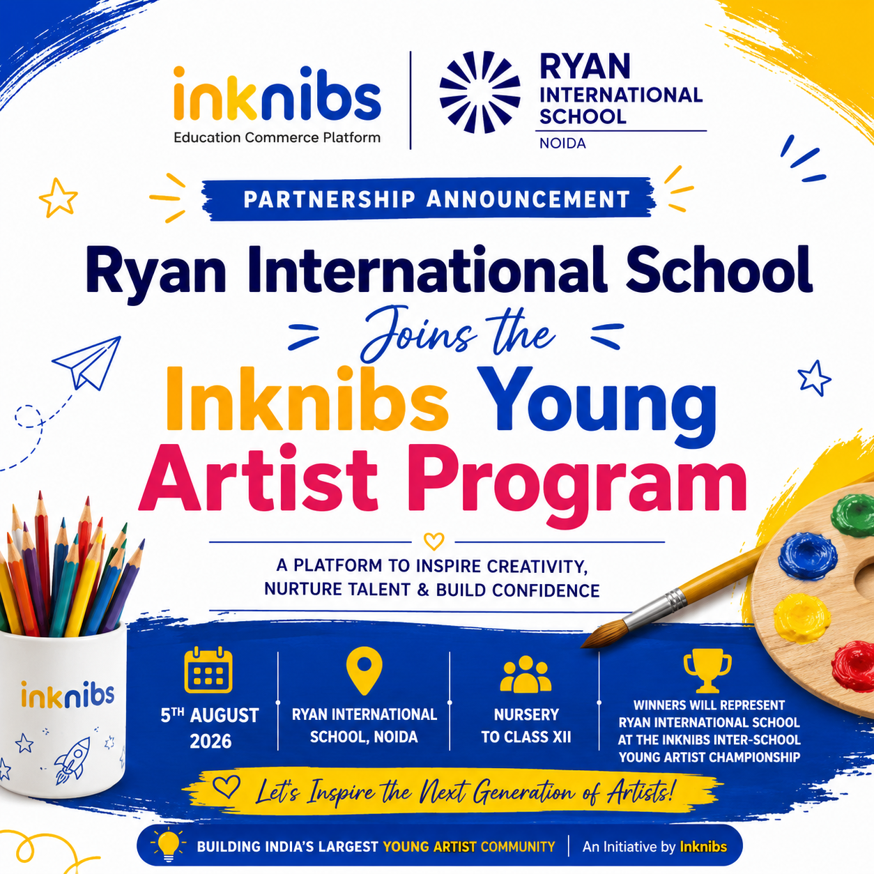 Ryan International School Partners with Inknibs to Launch the Young Artist Program
